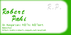 robert pahi business card